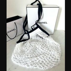 CHANEL Factory 5 - Limited Edition Black White Mesh Shopping Bag